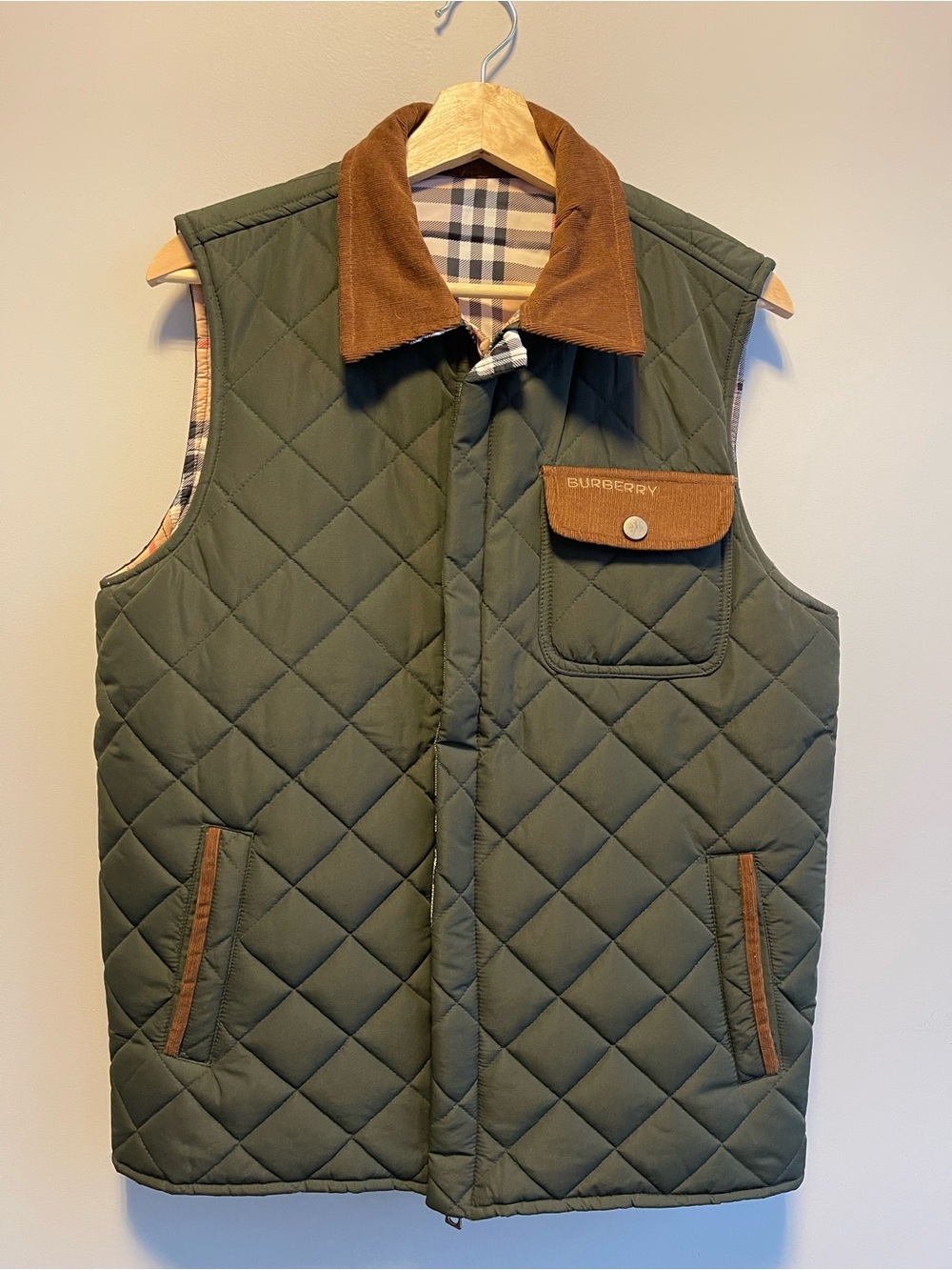 Burberry Reversible Olive Green Quilted - Men's